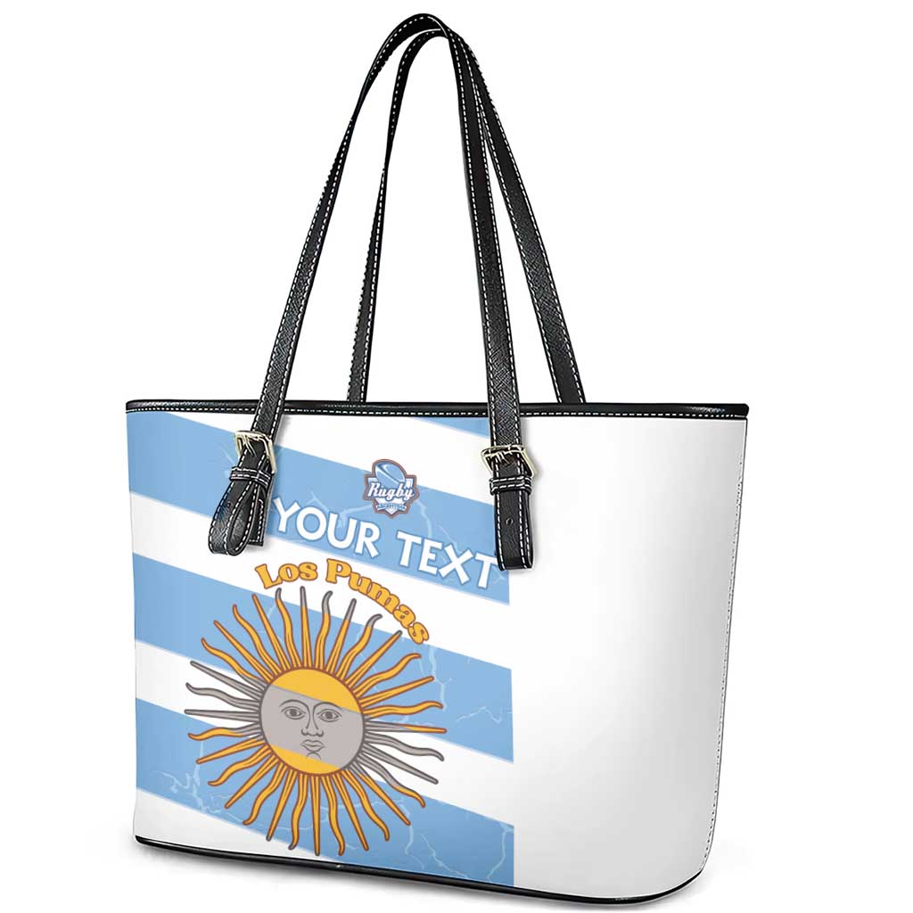 Argentina Rugby Custom Leather Tote Bag Go Los Pumas