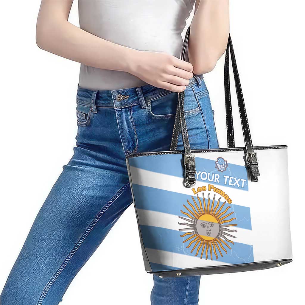Argentina Rugby Custom Leather Tote Bag Go Los Pumas