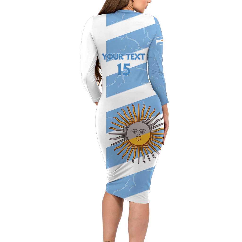 Argentina Rugby Custom Long Sleeve Bodycon Dress Go Los Pumas