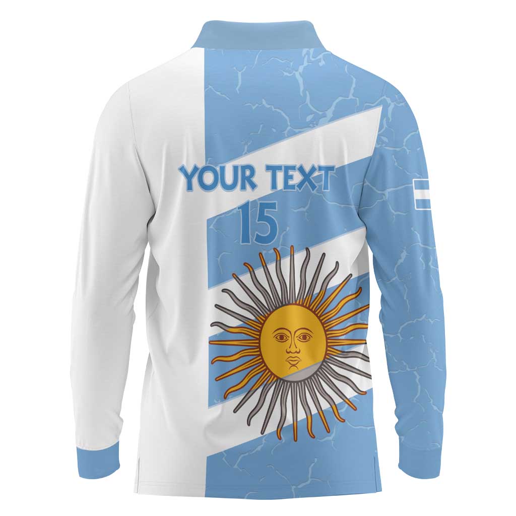 Argentina Rugby Custom Long Sleeve Polo Shirt Go Los Pumas