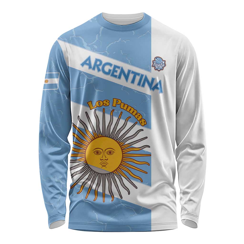 Argentina Rugby Custom Long Sleeve Shirt Go Los Pumas