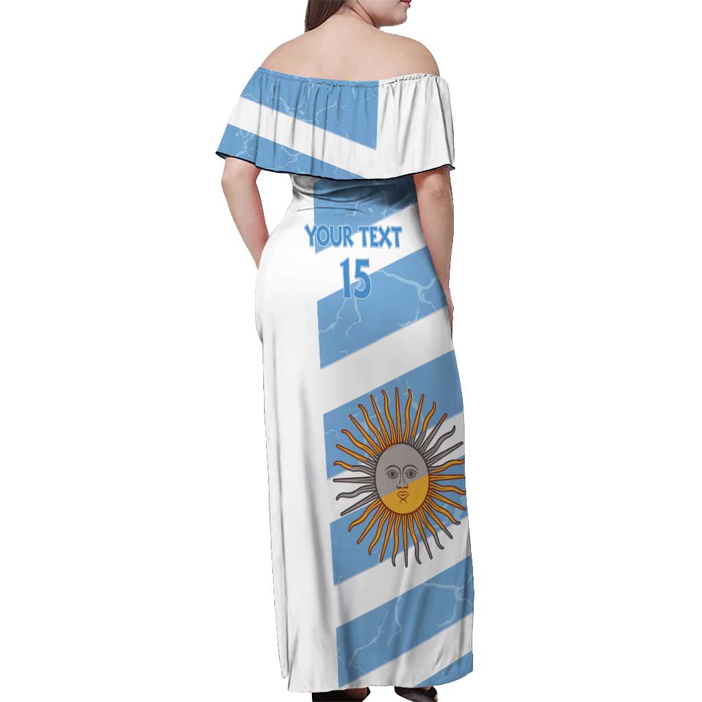 Argentina Rugby Custom Off Shoulder Maxi Dress Go Los Pumas