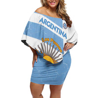 Argentina Rugby Custom Off Shoulder Short Dress Go Los Pumas