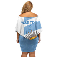 Argentina Rugby Custom Off Shoulder Short Dress Go Los Pumas