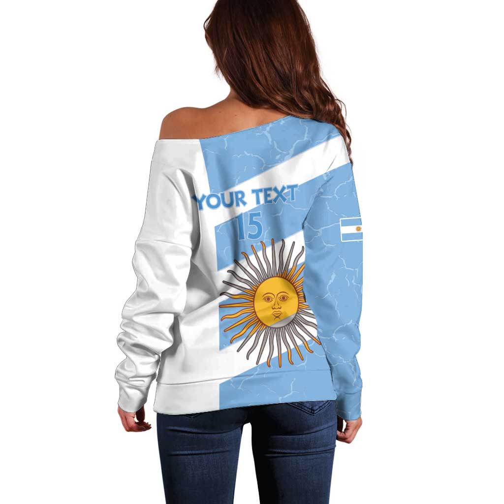 Argentina Rugby Custom Off Shoulder Sweater Go Los Pumas