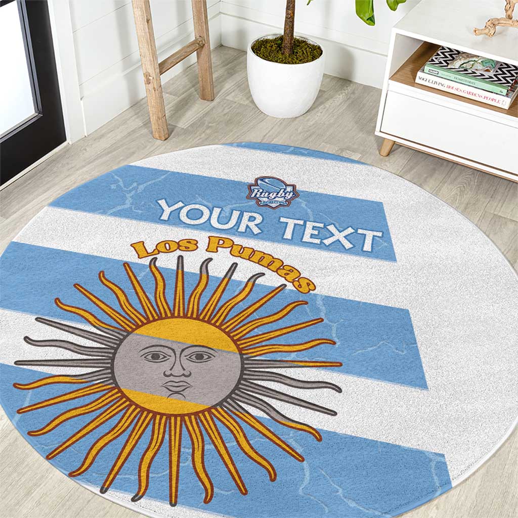 Argentina Rugby Custom Round Carpet Go Los Pumas