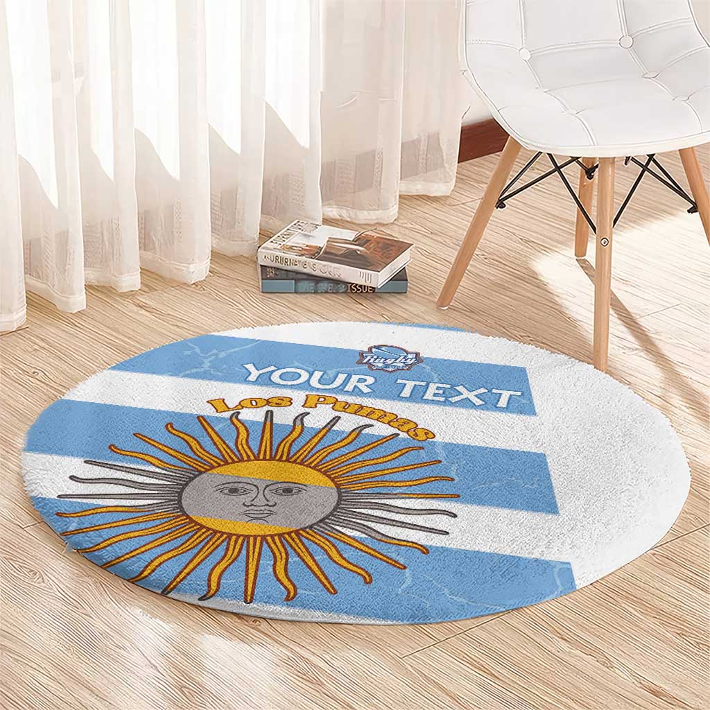 Argentina Rugby Custom Round Carpet Go Los Pumas