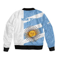 Argentina Rugby Custom Sleeve Zip Bomber Jacket Go Los Pumas