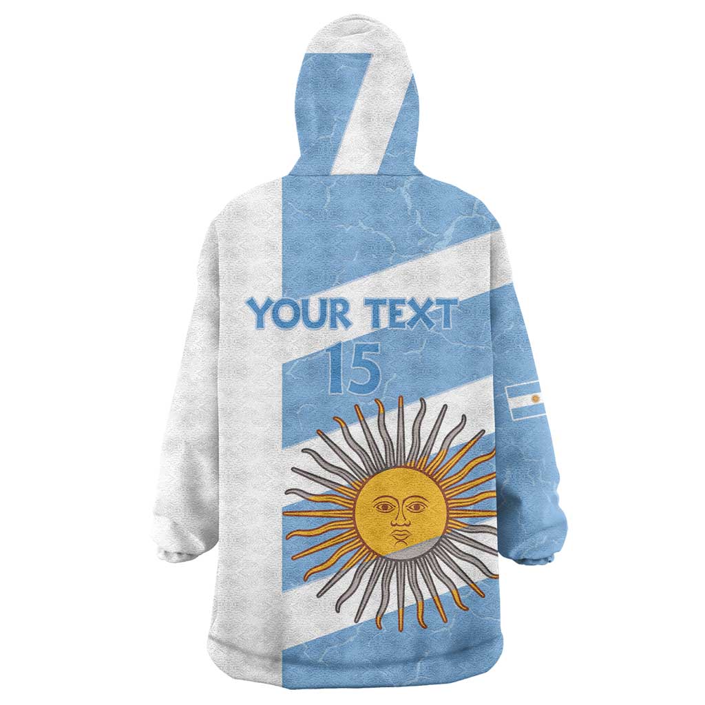 Argentina Rugby Custom Wearable Blanket Hoodie Go Los Pumas