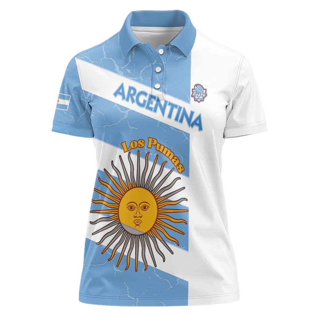 Argentina Rugby Custom Women Polo Shirt Go Los Pumas