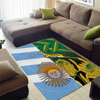 South Africa and Argentina Rugby Area Rug Springboks With Los Pumas