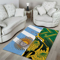 South Africa and Argentina Rugby Area Rug Springboks With Los Pumas