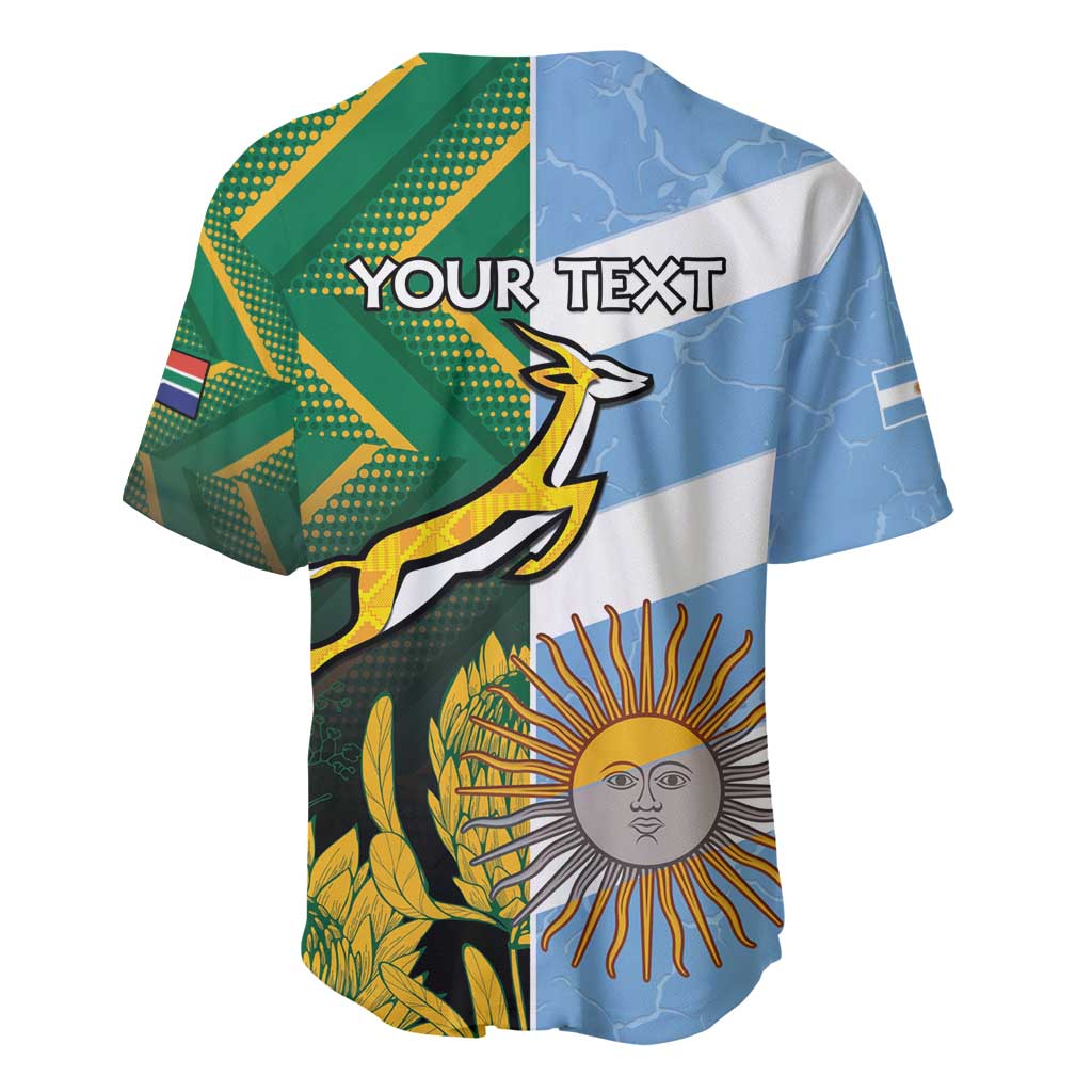 South Africa and Argentina Rugby Personalized Baseball Jersey Springboks With Los Pumas