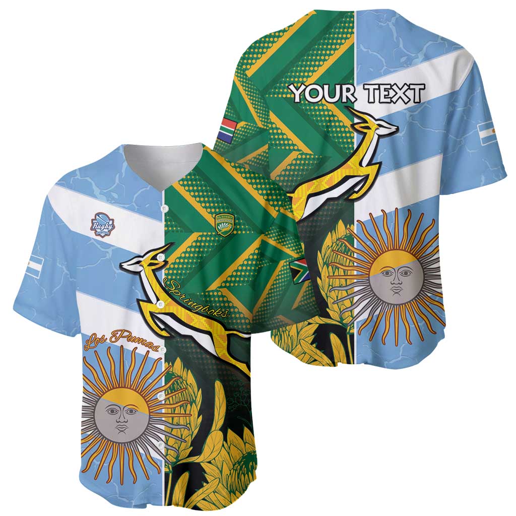 South Africa and Argentina Rugby Personalized Baseball Jersey Springboks With Los Pumas