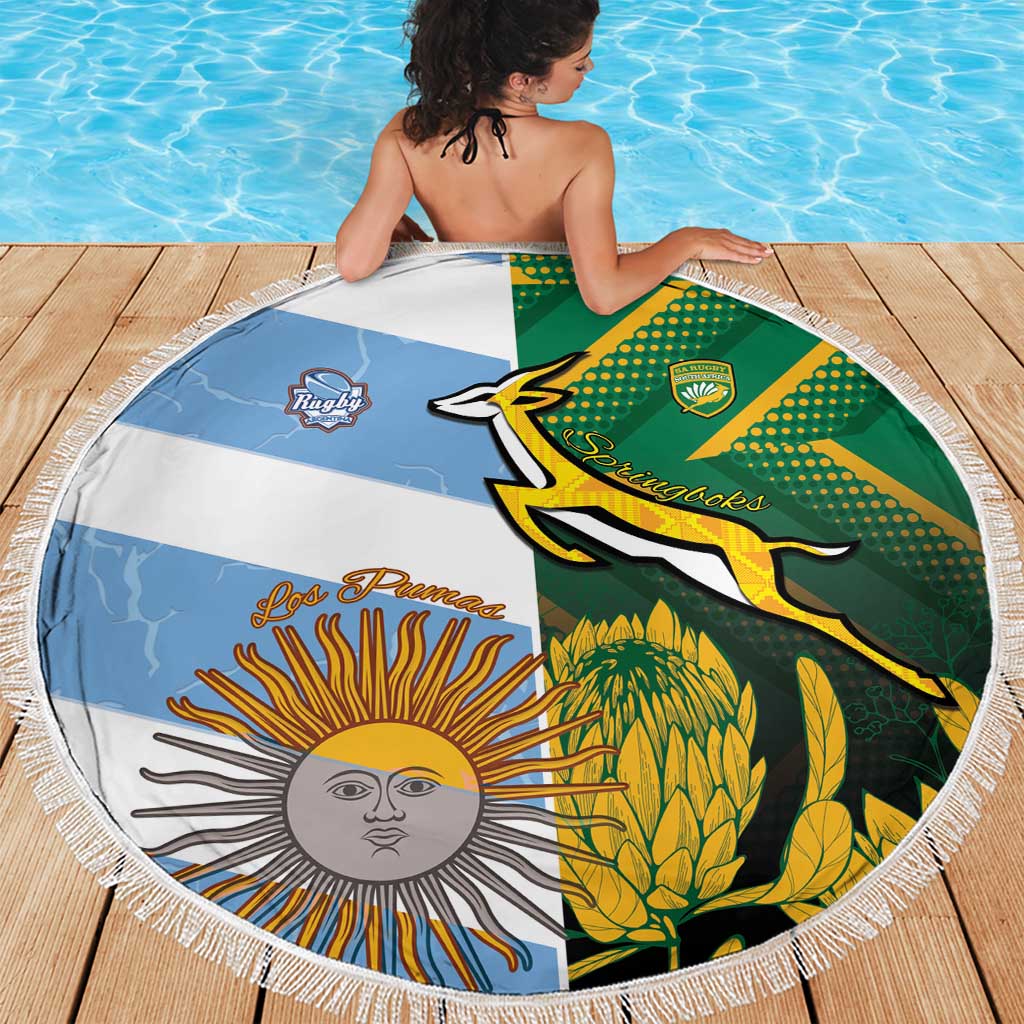 South Africa and Argentina Rugby Beach Blanket Springboks With Los Pumas
