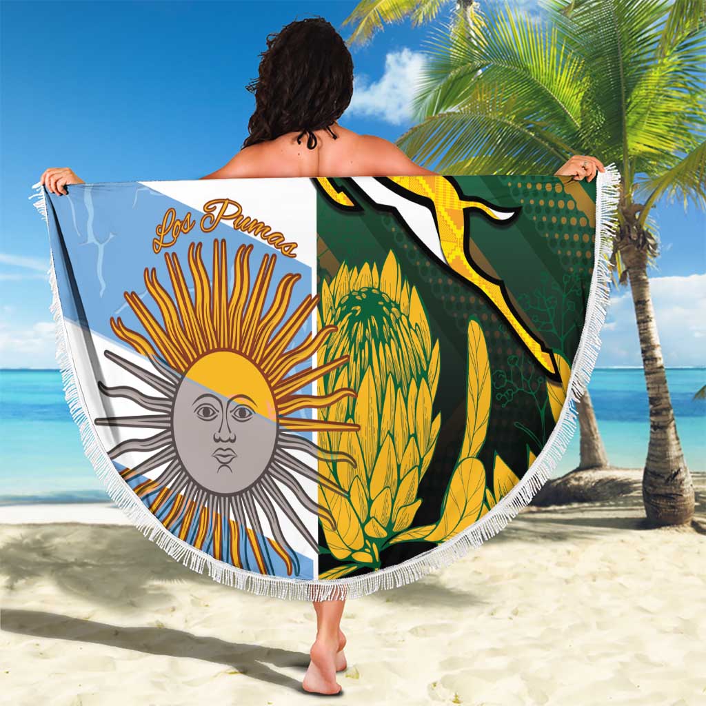 South Africa and Argentina Rugby Beach Blanket Springboks With Los Pumas