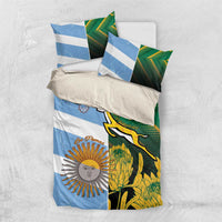 South Africa and Argentina Rugby Bedding Set Springboks With Los Pumas