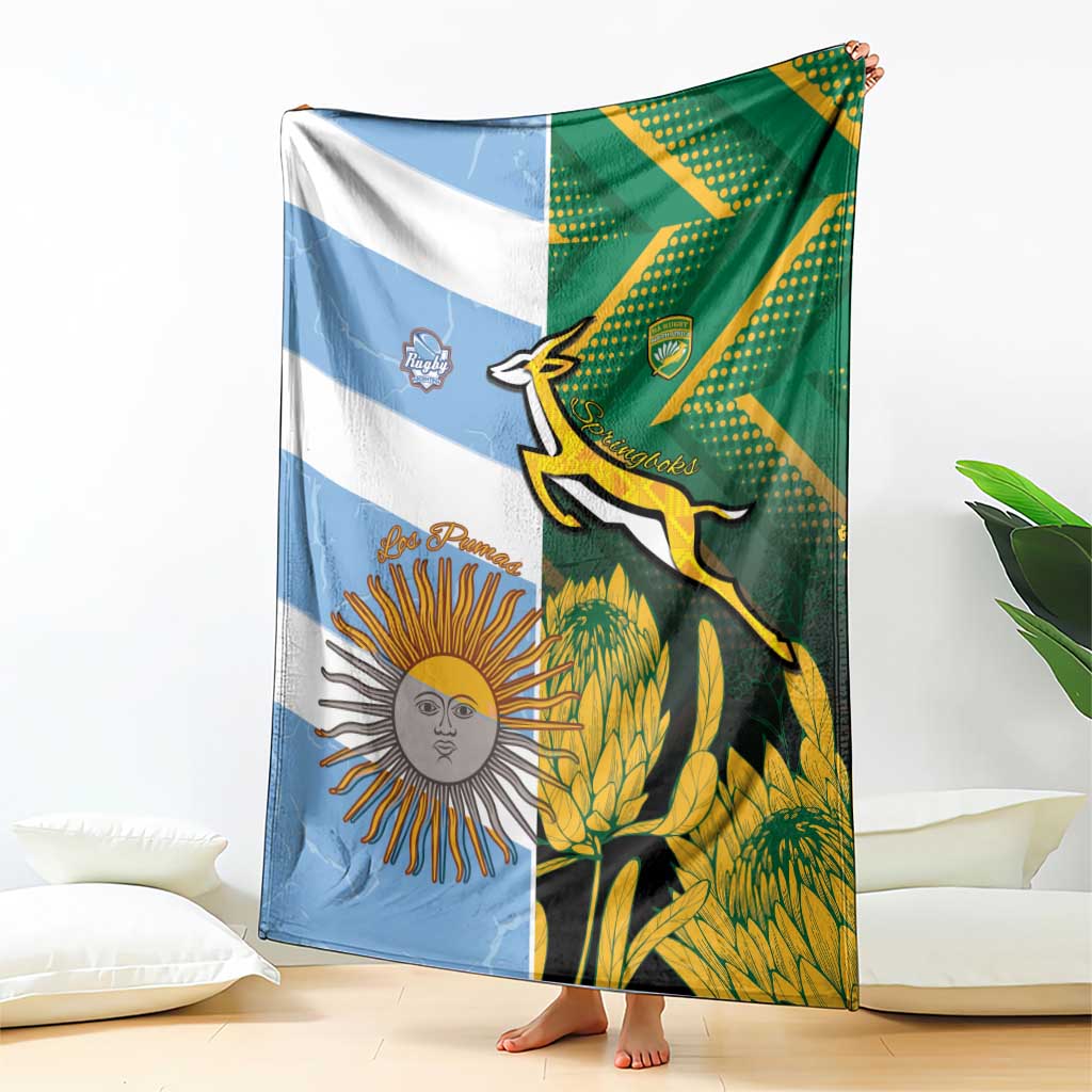 South Africa and Argentina Rugby Blanket Springboks With Los Pumas