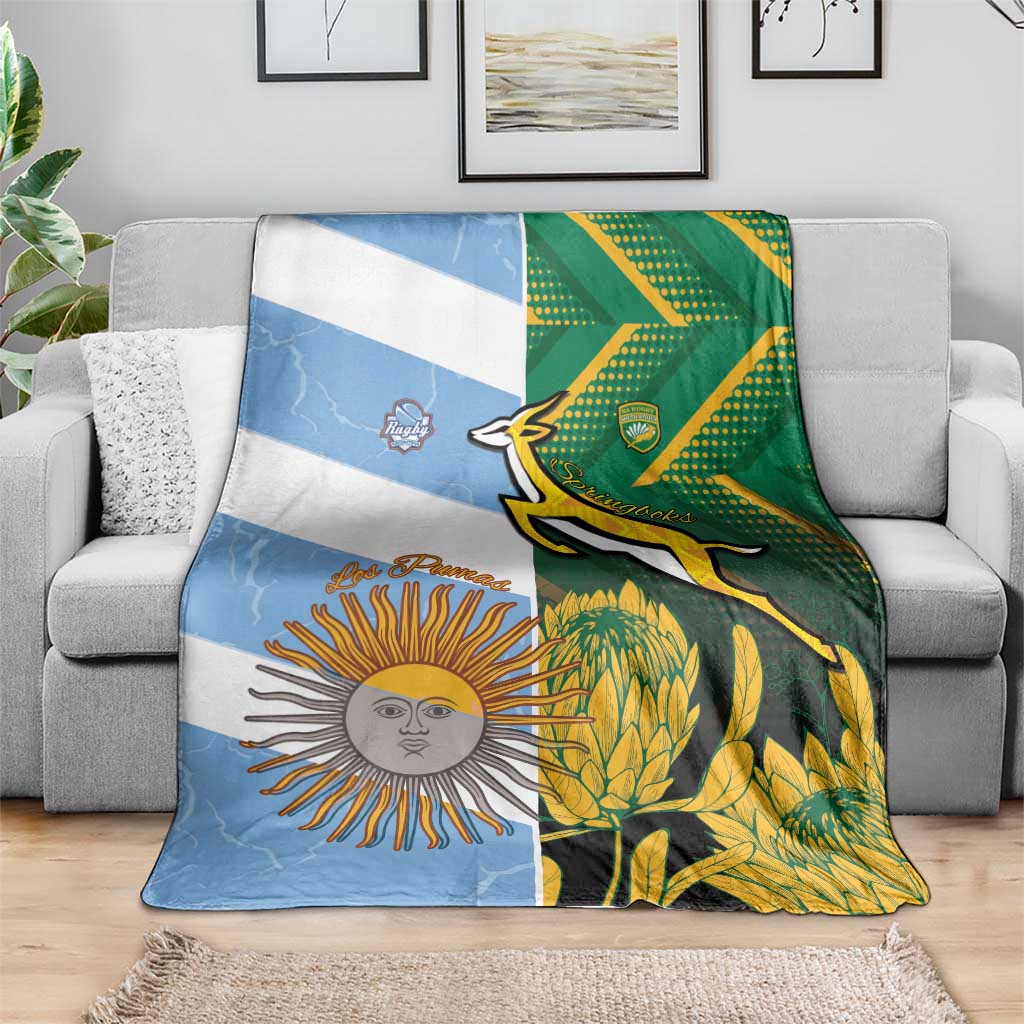 South Africa and Argentina Rugby Blanket Springboks With Los Pumas