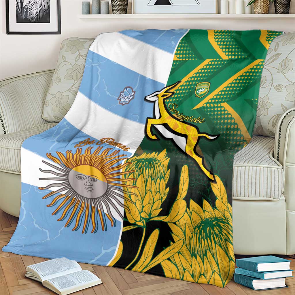South Africa and Argentina Rugby Blanket Springboks With Los Pumas