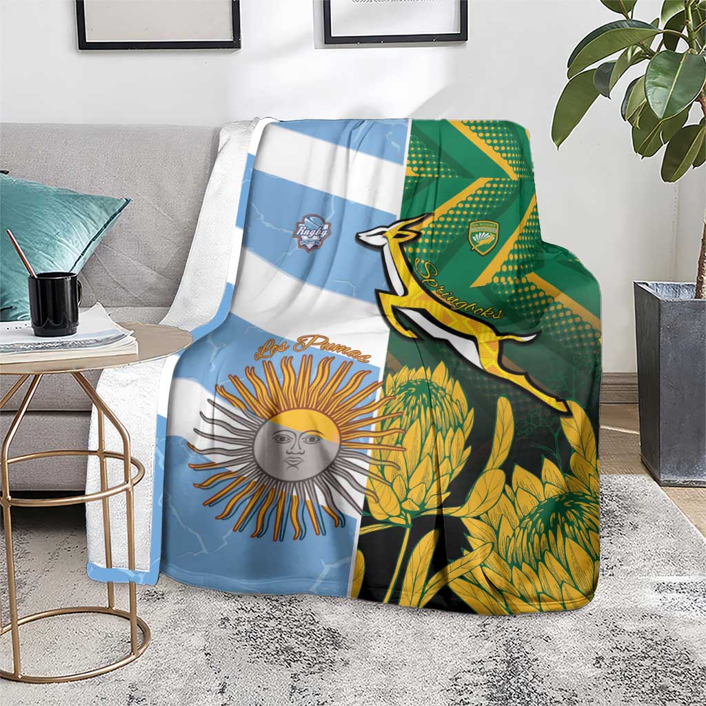 South Africa and Argentina Rugby Blanket Springboks With Los Pumas