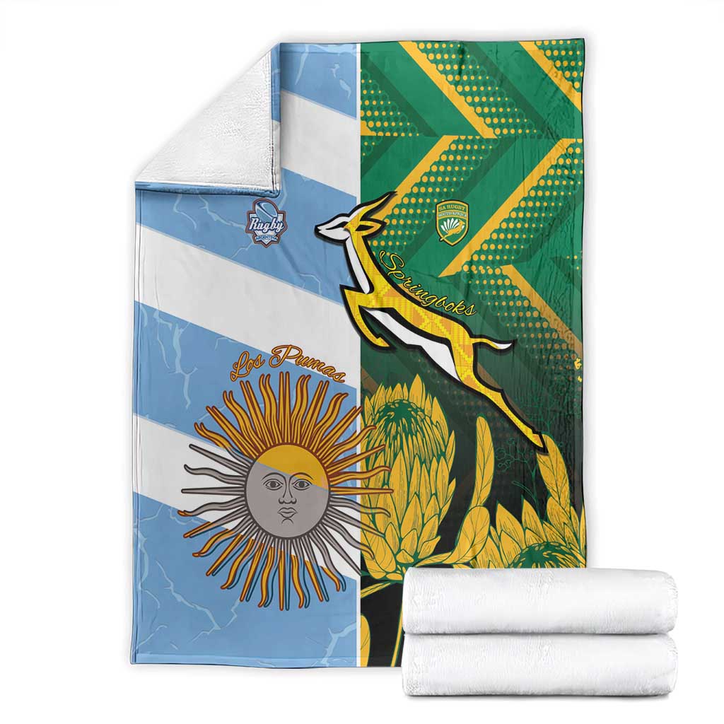 South Africa and Argentina Rugby Blanket Springboks With Los Pumas