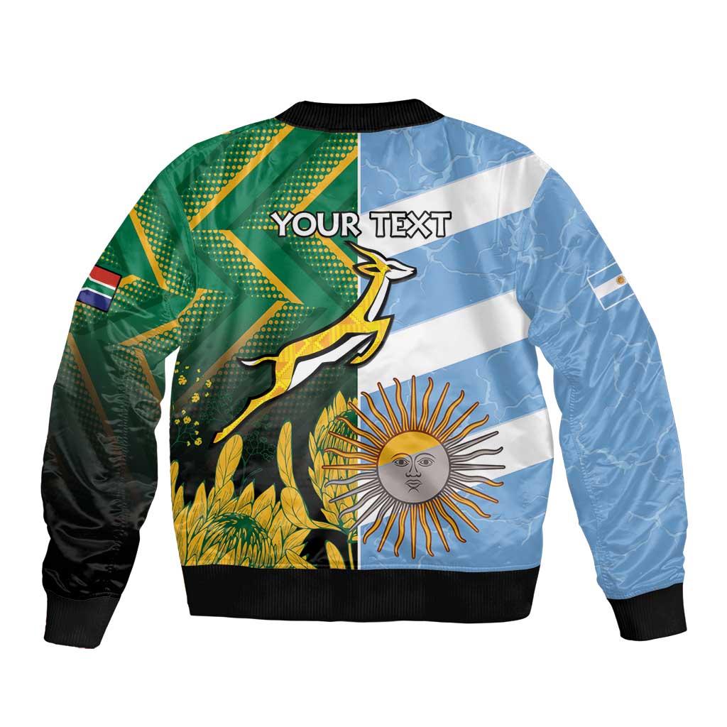 South Africa and Argentina Rugby Personalized Bomber Jacket Springboks With Los Pumas