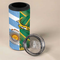 South Africa and Argentina Rugby Personalized 4 in 1 Can Cooler Tumbler Springboks With Los Pumas