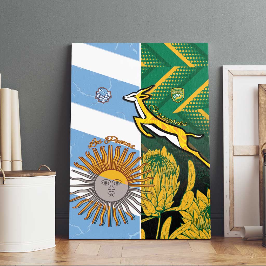 South Africa and Argentina Rugby Canvas Wall Art Springboks With Los Pumas