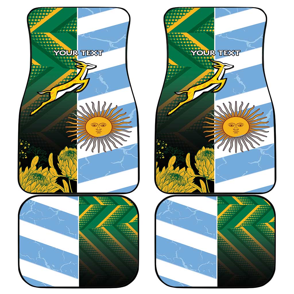 South Africa and Argentina Rugby Car Mats Springboks With Los Pumas