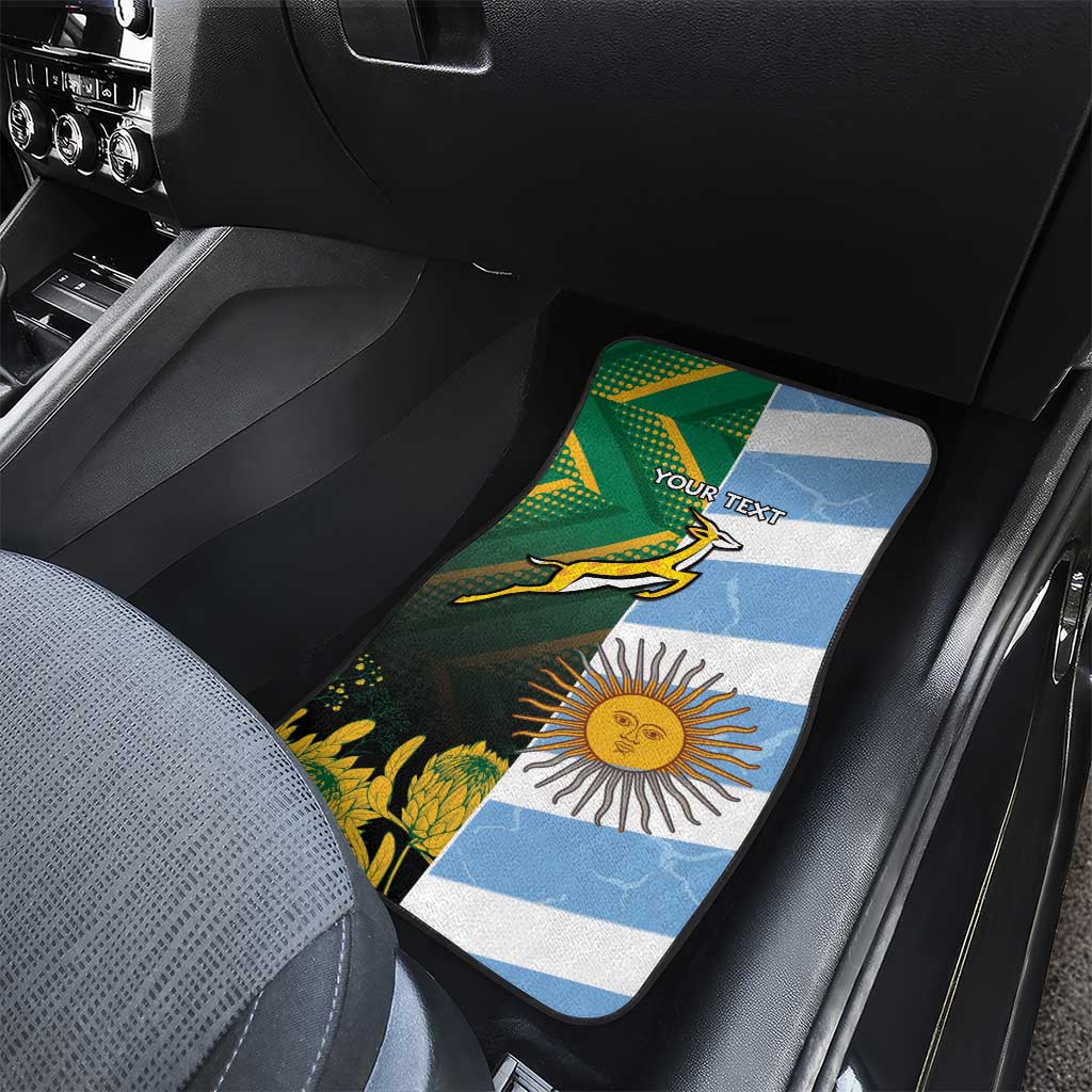 South Africa and Argentina Rugby Car Mats Springboks With Los Pumas