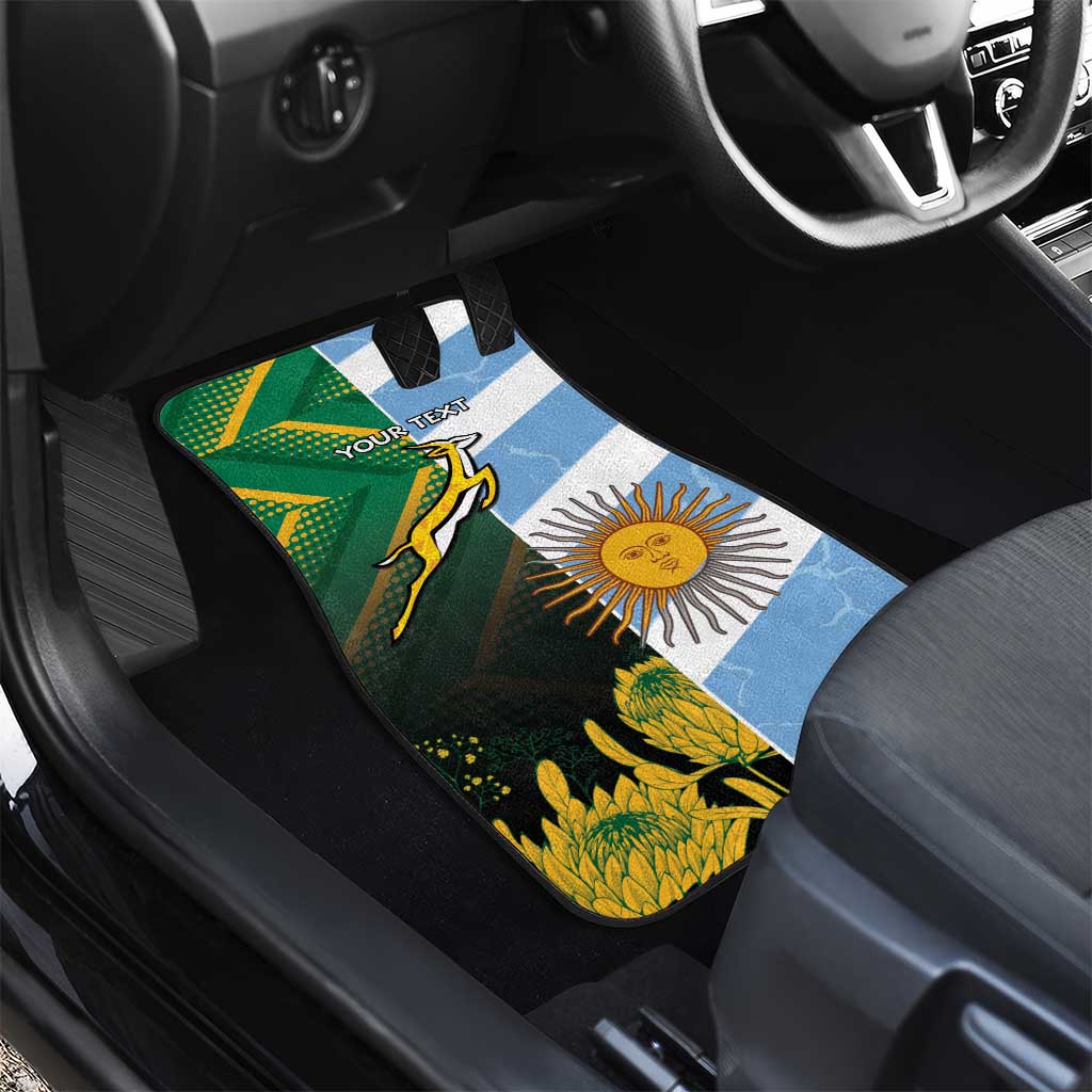 South Africa and Argentina Rugby Car Mats Springboks With Los Pumas