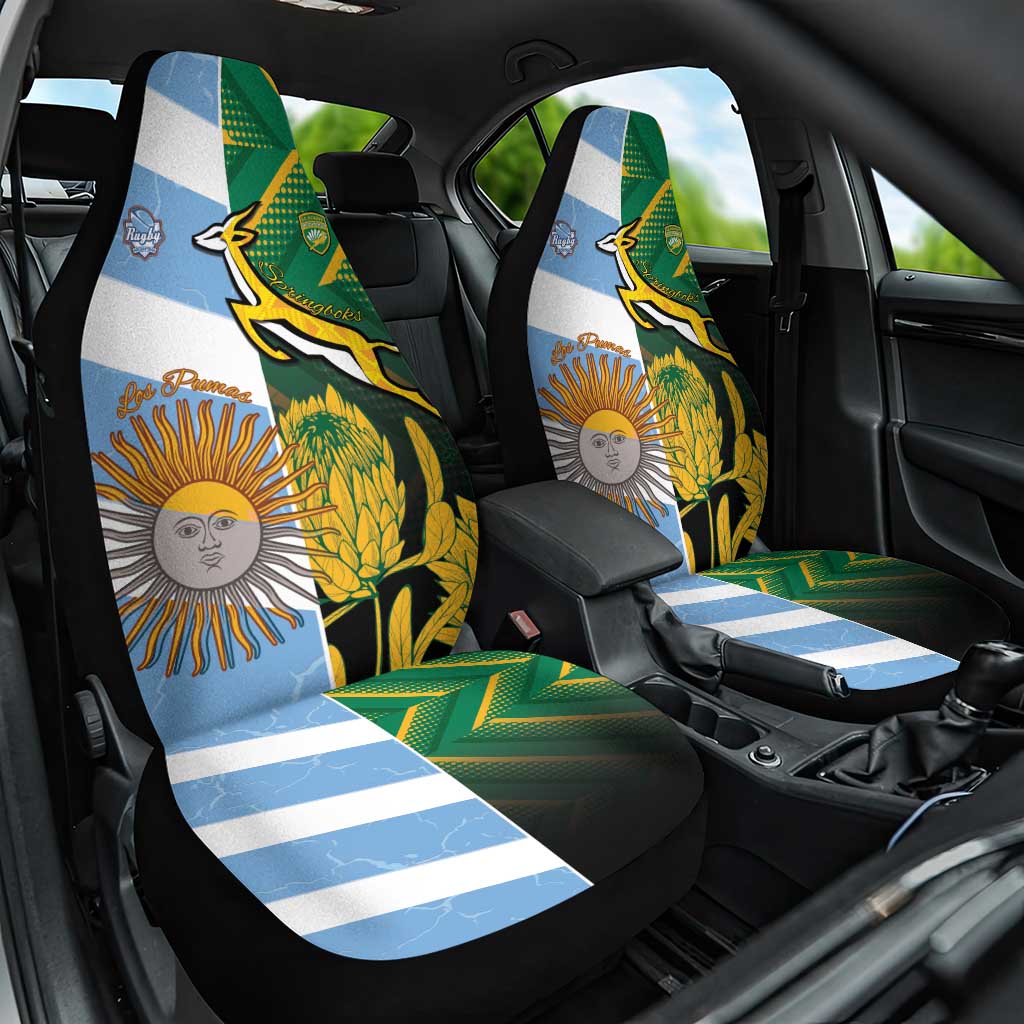 South Africa and Argentina Rugby Car Seat Cover Springboks With Los Pumas