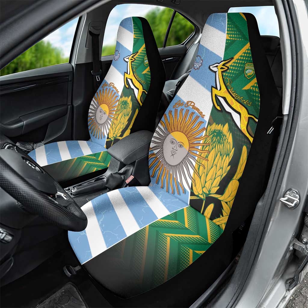 South Africa and Argentina Rugby Car Seat Cover Springboks With Los Pumas