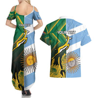 South Africa and Argentina Rugby Personalized Couples Matching Summer Maxi Dress and Hawaiian Shirt Springboks With Los Pumas