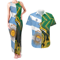 South Africa and Argentina Rugby Personalized Couples Matching Tank Maxi Dress and Hawaiian Shirt Springboks With Los Pumas