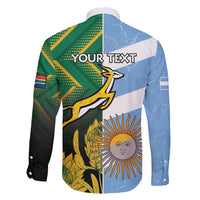 South Africa and Argentina Rugby Personalized Family Matching Off Shoulder Maxi Dress and Hawaiian Shirt Springboks With Los Pumas