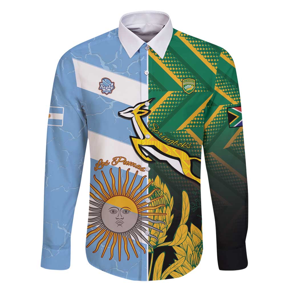 South Africa and Argentina Rugby Personalized Family Matching Puletasi and Hawaiian Shirt Springboks With Los Pumas