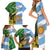 South Africa and Argentina Rugby Personalized Family Matching Short Sleeve Bodycon Dress and Hawaiian Shirt Springboks With Los Pumas