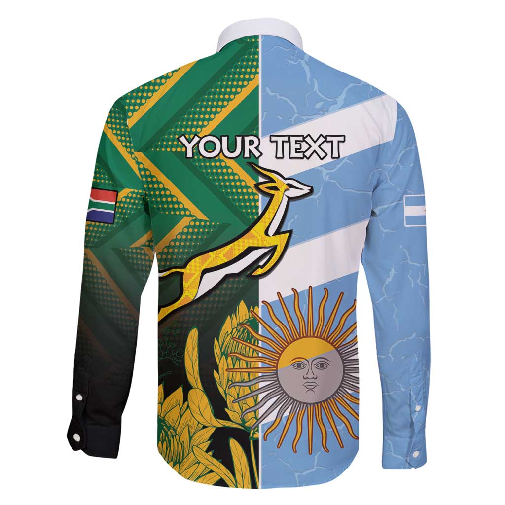 South Africa and Argentina Rugby Personalized Family Matching Summer Maxi Dress and Hawaiian Shirt Springboks With Los Pumas