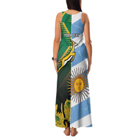 South Africa and Argentina Rugby Personalized Family Matching Tank Maxi Dress and Hawaiian Shirt Springboks With Los Pumas