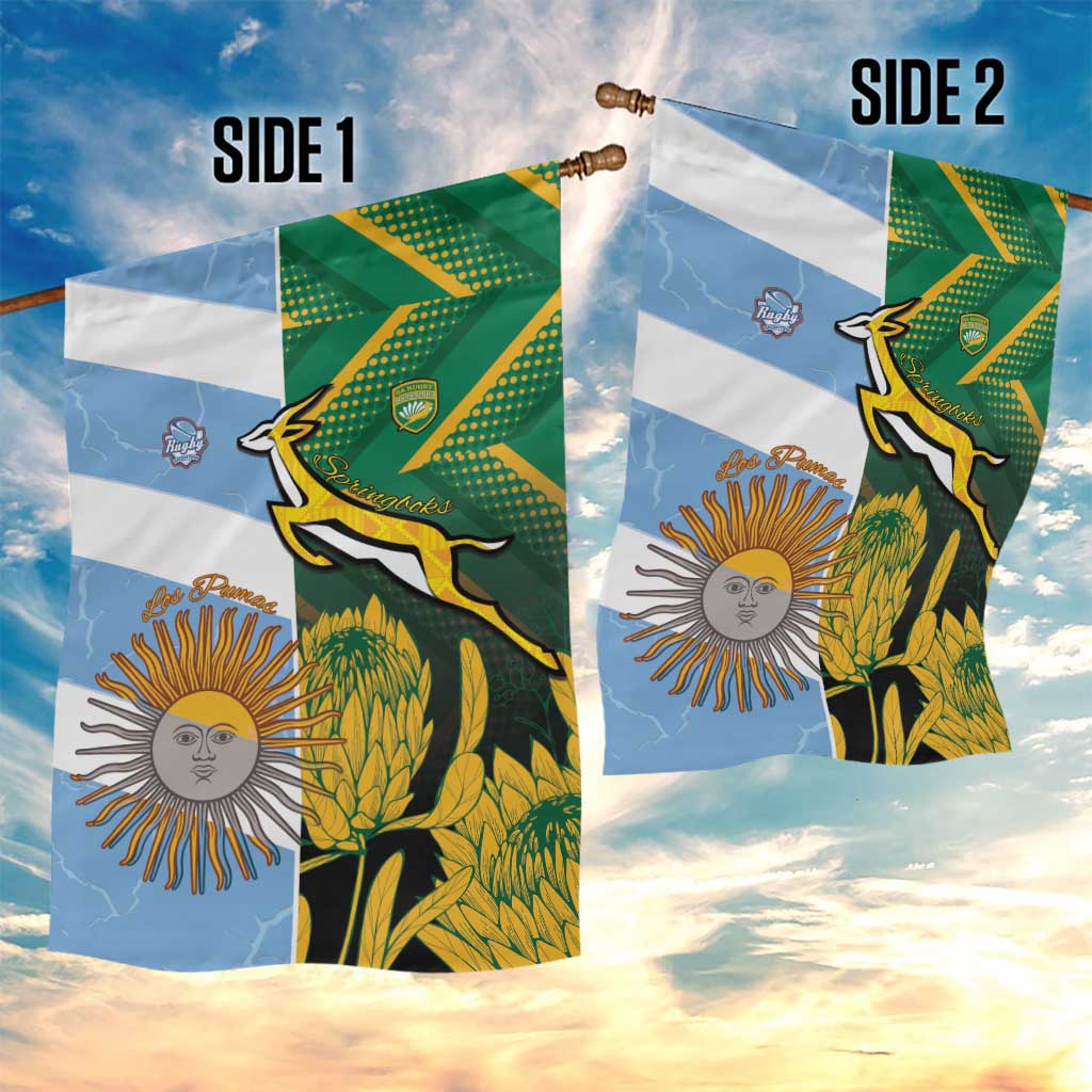 South Africa and Argentina Rugby Garden Flag Springboks With Los Pumas