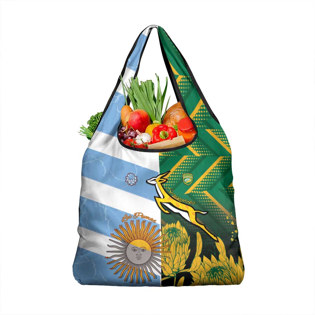 South Africa and Argentina Rugby Grocery Bag Springboks With Los Pumas