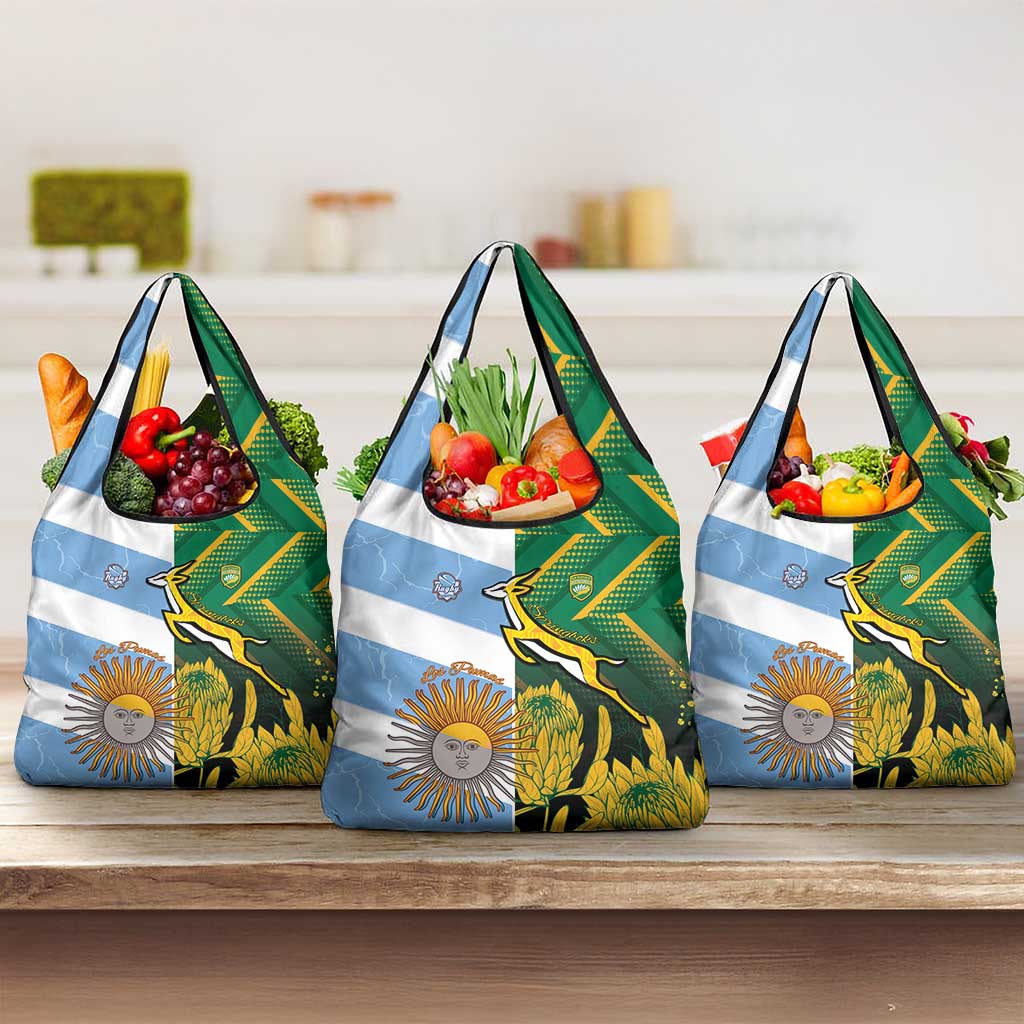 South Africa and Argentina Rugby Grocery Bag Springboks With Los Pumas