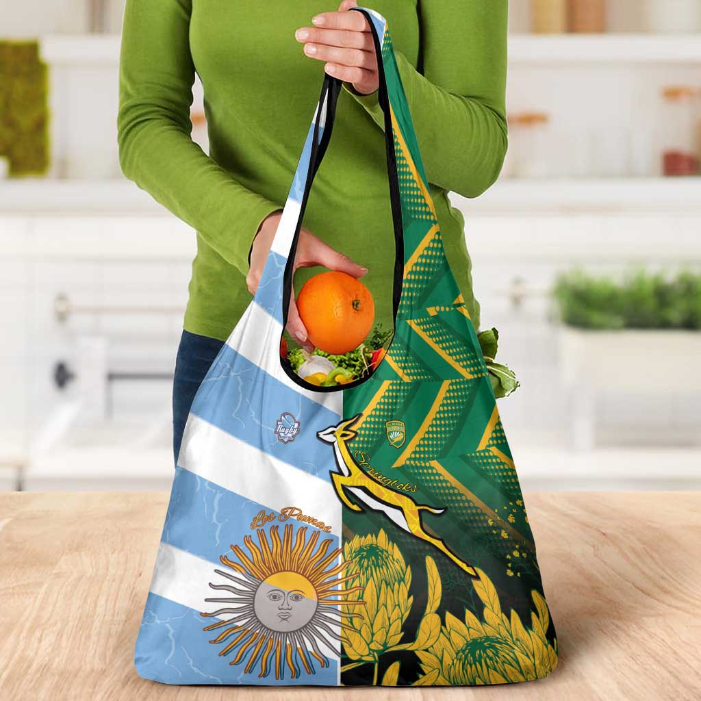 South Africa and Argentina Rugby Grocery Bag Springboks With Los Pumas