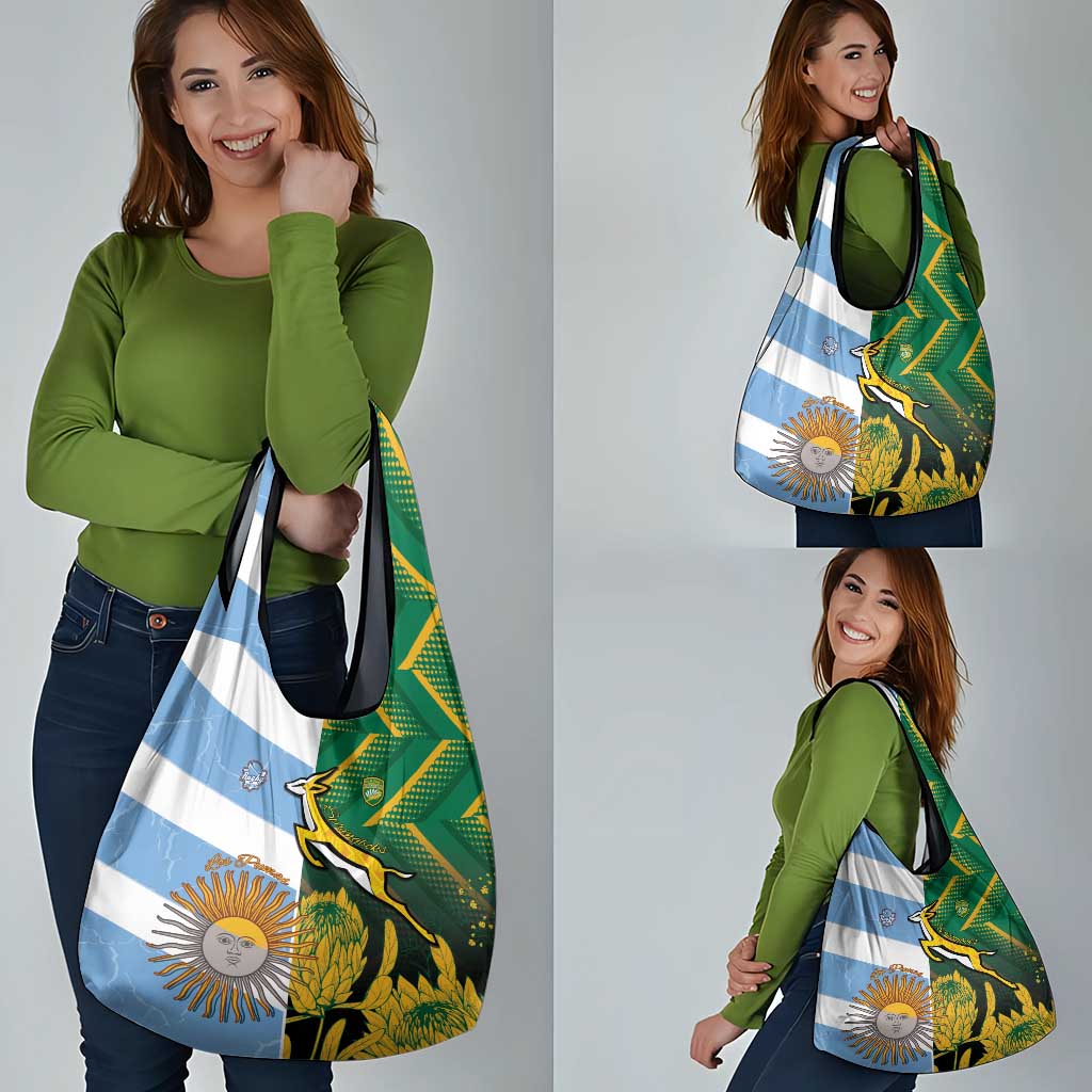 South Africa and Argentina Rugby Grocery Bag Springboks With Los Pumas