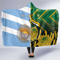 South Africa and Argentina Rugby Hooded Blanket Springboks With Los Pumas