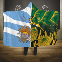 South Africa and Argentina Rugby Hooded Blanket Springboks With Los Pumas