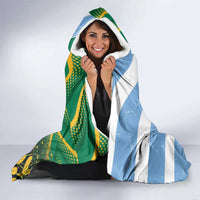 South Africa and Argentina Rugby Hooded Blanket Springboks With Los Pumas