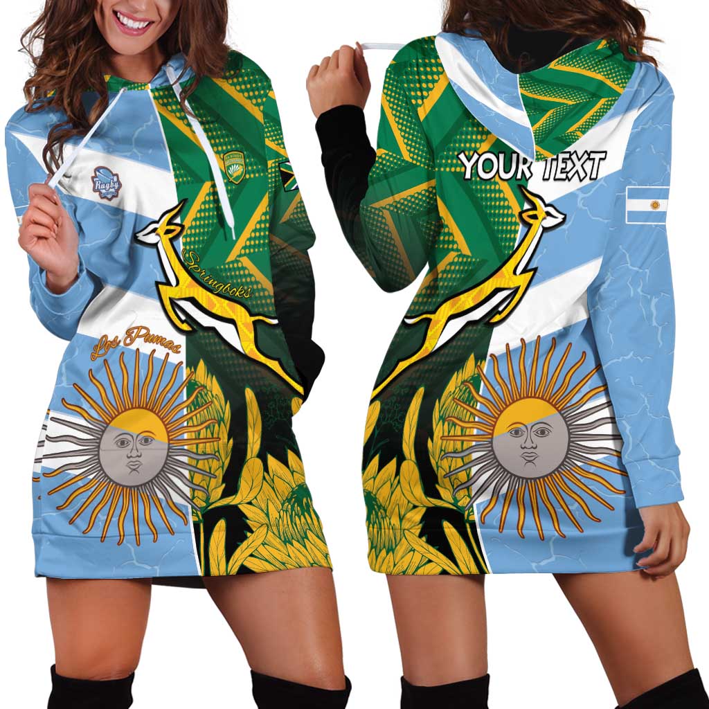 South Africa and Argentina Rugby Personalized Hoodie Dress Springboks With Los Pumas